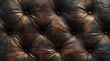 Close up of dark brown tufted leather texture