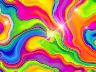 Obraz premium Psychedelic Rainbow Swirl Pattern.