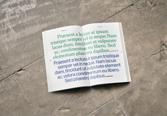 Mockup Of Customizable Open Hardback Book On Floor