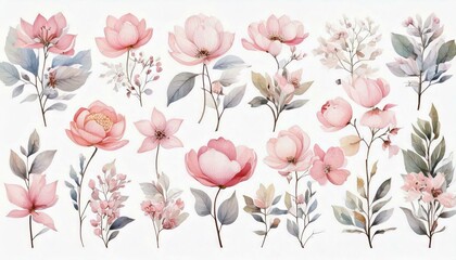  Elegant Watercolor Fairy Florals - Pastel Clipart Collection