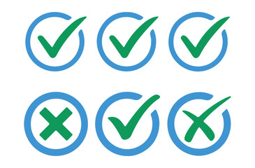 Check box icon with correct, accept checkmark icons tick box checked. Vector Illustration Eps 10