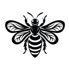 Fototapeta premium bee silhouette line art vector illustration with a white background 