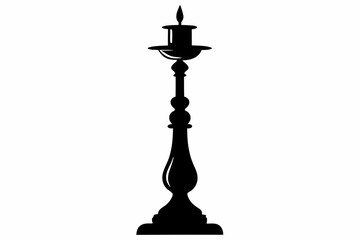Fototapeta premium Candle Stick Holder Silhouette Vector Illustration