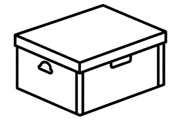 Closed Trail Box Line Art Vector Illustration