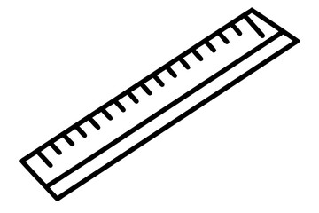 Folded Yardstick Line Art Vector Illustration