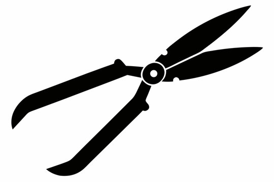 black shears, open, gardening tool clip art preview