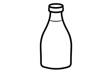 Minimal Milk Bottle Line Art Vector Illustration