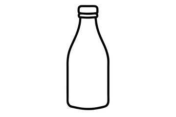 Minimal Milk Bottle Line Art Vector Illustration