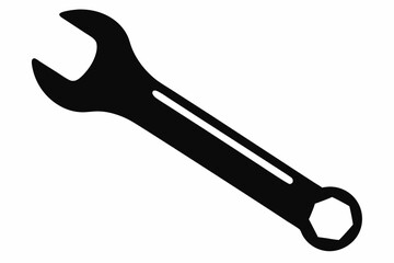 Thin Metal Wrench Silhouette Vector Illustration