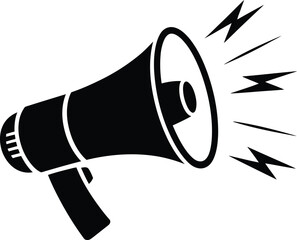 megaphone sound device isolated icon vector illustration design  black and white