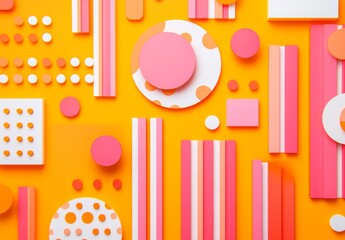 Obraz premium Abstract geometric shapes, vibrant colors, playful design