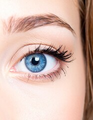 Obraz premium Closeup of female blue eye.