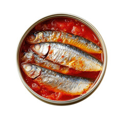 Canned Sardines in Tomato Sauce - A Delicious Seafood Delicacy for Quick Meals on transparent background