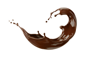 Dynamic Splash of Rich Brown Chocolate Liquid against Black Background