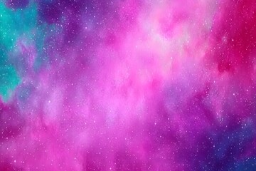 Watercolor Galaxy Background Pink Purple Teal Cosmic Nebula Space Stars Night Sky