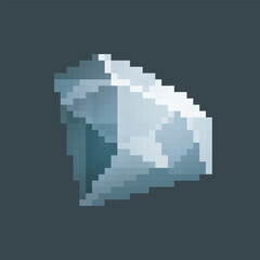 Fototapeta premium Diamond stone in pixel art style with isolated background