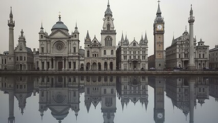 Obraz premium Night view of classical architecture