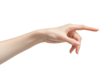 Hand pose like picking something isolated on white background PNG