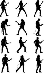 Fototapeta premium Musical Guitar with Treble Clef and Floral Elements vector