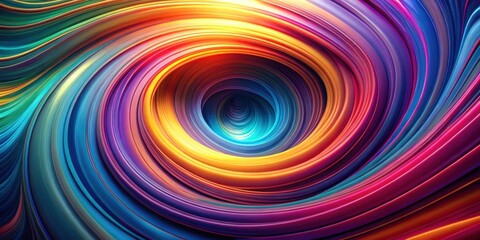 Abstract Vibrant Swirling Color Vortex Design with a Central Point of Focus