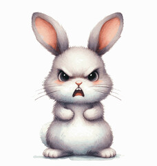 Bristle Burst Brush rabbit angry isolated watercolor vector illustration svg 