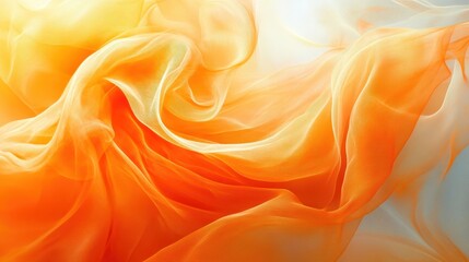Obraz premium Abstract orange and yellow fabric waves creating a flowing artistic pattern