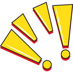 Colorful Exclamation Mark Icon Set – Comic Style Expressions Collection