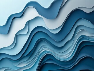 Obraz premium Blue Paper Waves