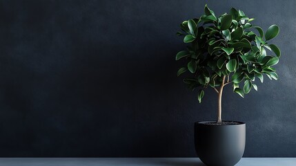 A vibrant green plant flourishes in a simple pot, bringing natural beauty indoors