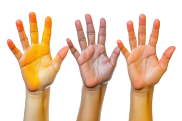 Hand show five finger isolated on white background PNG