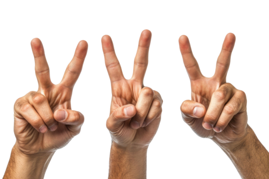 Hand show five finger isolated on white background PNG