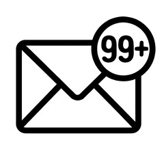 Email icon symbol black background transparan png