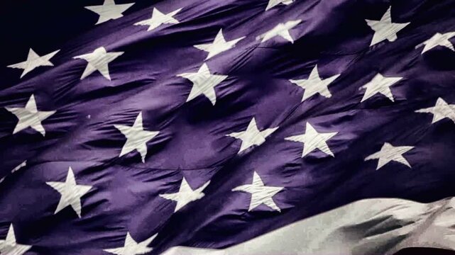 American flag waiving in the wind 