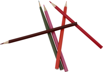 colored pencils on transparent background