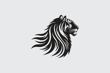 tiger silhouette in black and white