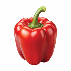 realistic 3d bell pepper or capsicum in red, green and red color style isolated on transparent background