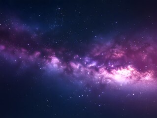 A breathtaking view of the cosmos showcasing a vibrant nebula with purple and pink hues amidst a star studded night sky