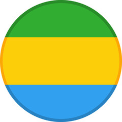 Gabon Flag Badge Icon