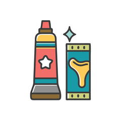 toothpaste on white background for web and graphic design