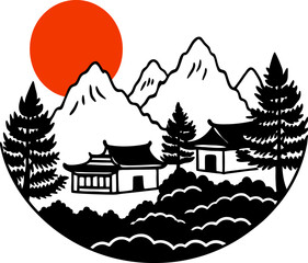 Fototapeta premium house on the mountain