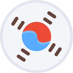 Korea, South Flag Badge Icon