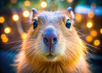 Kawaii Capybara Hug: Long Exposure Photo of Adorable Capybara Wanting a Cuddle
