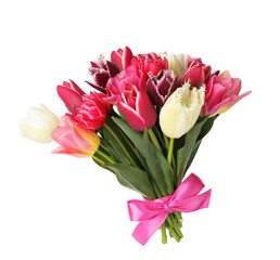 Bouquet of beautiful tulips isolated on white