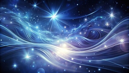 Celestial Waves A Serene Abstract Depiction of Cosmic Flow and Luminous Stars