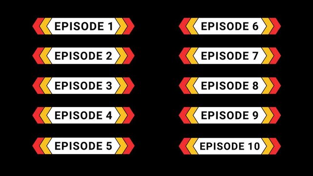 Episode 1 to 10 lower third Animation video overlay pack