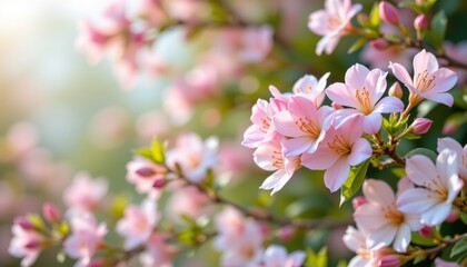 Fototapeta premium Pink Azalea Blossoms in Spring Sunlight
