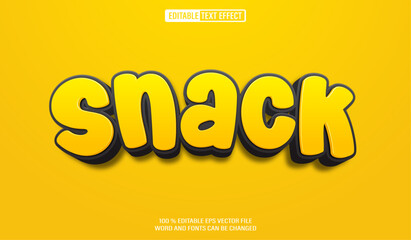 Editable 3d text style effect - Snack text effect Template