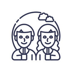 Two people holding masks, symbolizing hidden emotions or symptoms.