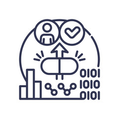 Illustration of personalized medicine with data-driven treatment.