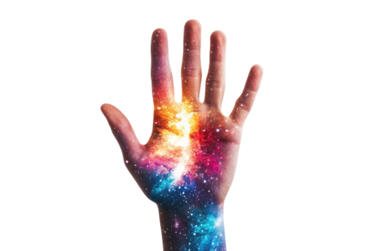 Hand show five finger isolated on white background PNG